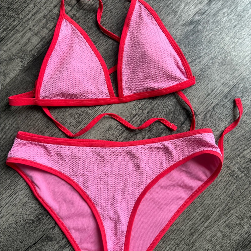 Wild Fable Pink and Red Bikini Set